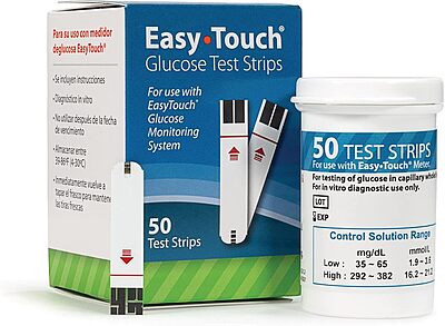 EasyTouch Blood Glucose Test Strips, 50 Count