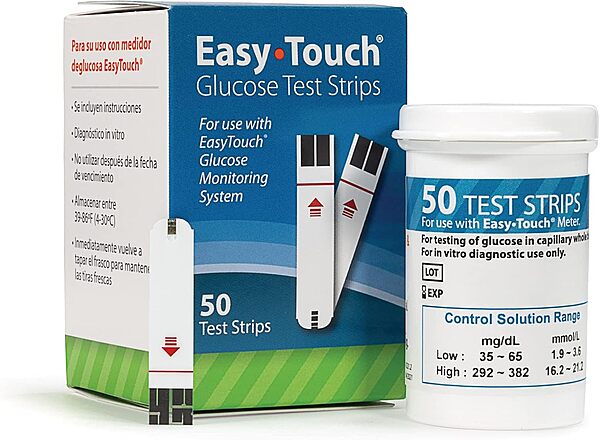 EasyTouch Blood Glucose Test Strips, 50 Count
