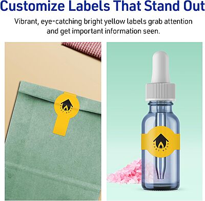 Avery Printable Wraparound Band Labels, Sure Feed Technology, 1.5" x 3.5", Bright Yellow, Cigar Band Labels