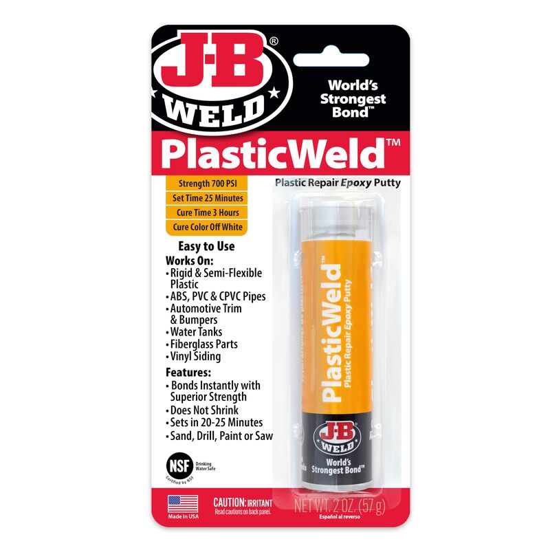 J-B Weld 8237 PlasticWeld Plastic Repair Epoxy Putty - 2 oz.