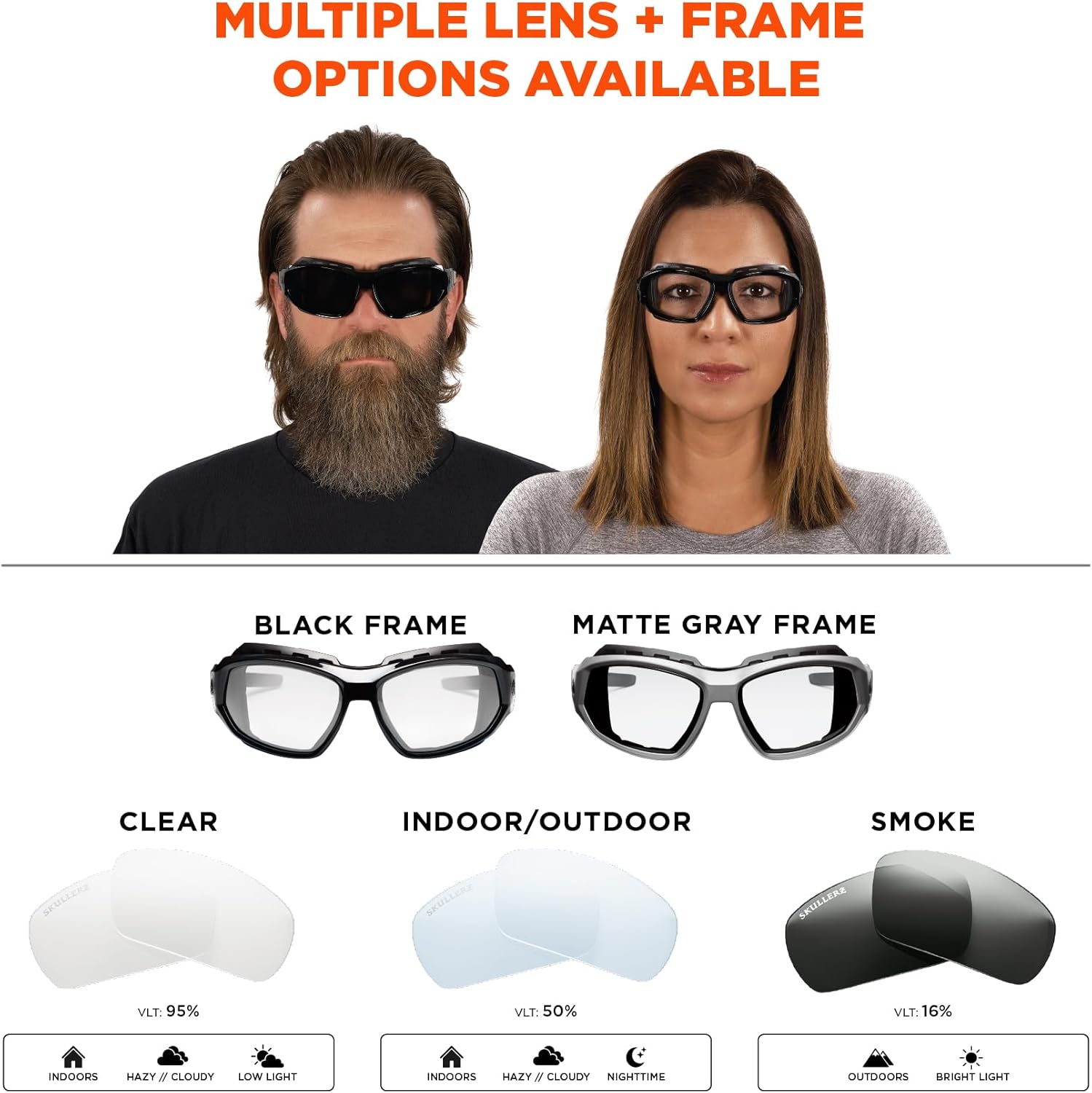 Ergodyne Skullerz Loki Convertible Anti-Fog Safety Glasses