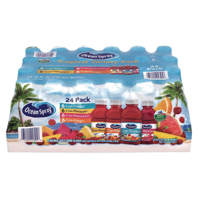 Ocean Spray Tropical Juice Variety Pack, 10 Oz, Pack Of 24 Juices