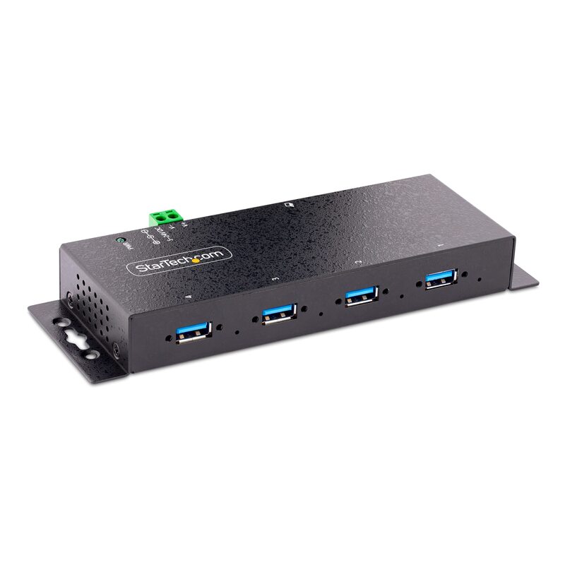 StarTech.com 4-Port Industrial USB 3.0 5Gbps Hub, Rugged USB Hub with ESD Protection, DIN/Wall/Desk Mountable USB-A Hub