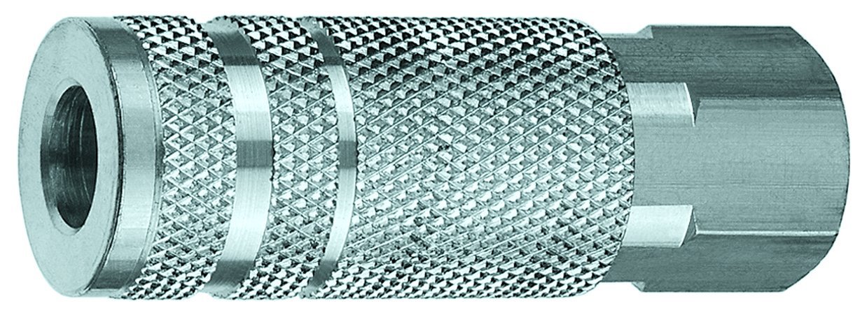 Tru-Flate 13-434 1/4" Lincoln Design x 1/4" FNPT Steel Coupler - (Pack of 10)
