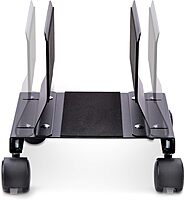StarTech.com Computer Tower Cart, Rolling Mobile CPU Caddy on Wheels, Max Load 46.3lb/21kg, Adjustable Desktop Case Mount