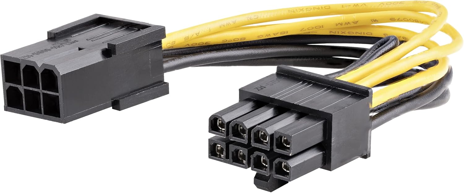 StarTech.com PCI Express 6 pin to 8 pin Power Adapter Cable - Power cable - 6 pin PCIe power (F) to 8 pin PCIe power (M)