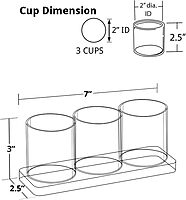 Azar Displays Acrylic Deluxe 3-Cup Holder, 3inH x 7inW x 2-1/2inD, Clear