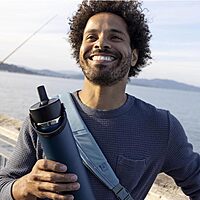 HYDRO FLASK Wide Mouth Flex Straw Cap Bottle - Insulated Stainless Steel