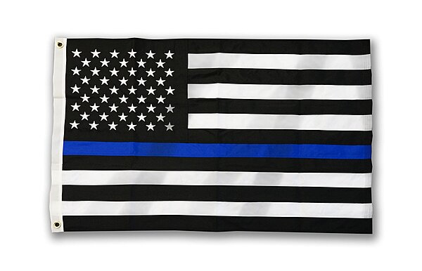 THIN BLUE LINE USA DuraSleek Thin Blue Line American Flag, Sewn & Embroidered