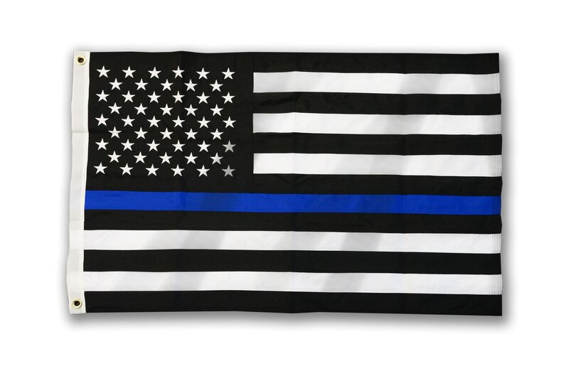 THIN BLUE LINE USA DuraSleek Thin Blue Line American Flag, Sewn & Embroidered