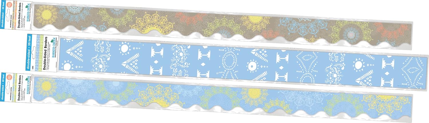 BARKER CREEK Double-Sided Trim Set of 3 Classroom Border Strips