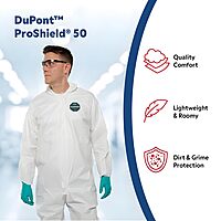 DuPont ProShield 50 Protective Coverall with Standard Fit Hood and Serged Seams
