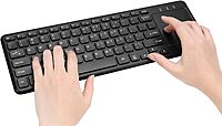 WKB-4050UB Wireless Keyboard with Built-in Touchpad, 2.4GHz RF Technology, Ultra-Slim Scissor Switch Keys, 30ft Range