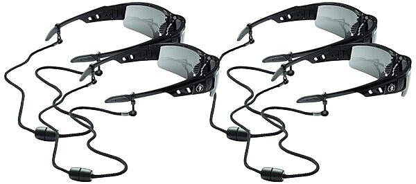 Ergodyne Skullerz 3251 Rope Slip-Fit EyeWear Lanyard, Black (Pack of 4)