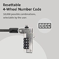 Kensington N17 Dell Laptop Computer Lock, Combination Security Locking Cable (K68008WW) Black