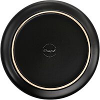 ELAMA Round Stoneware Dinner Plate Set with Gold Rim