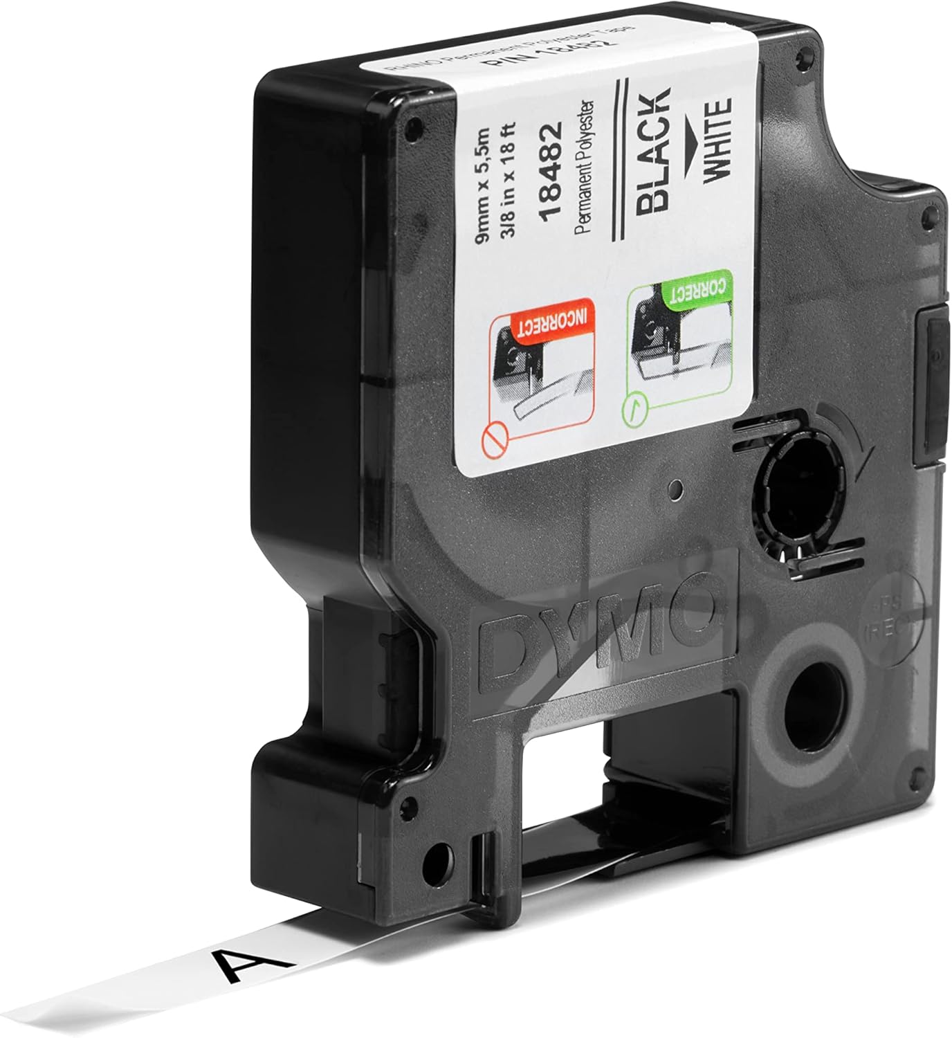 DYMO Rhino Industrial Permanent Polyester Labels, Black Print on White Tape