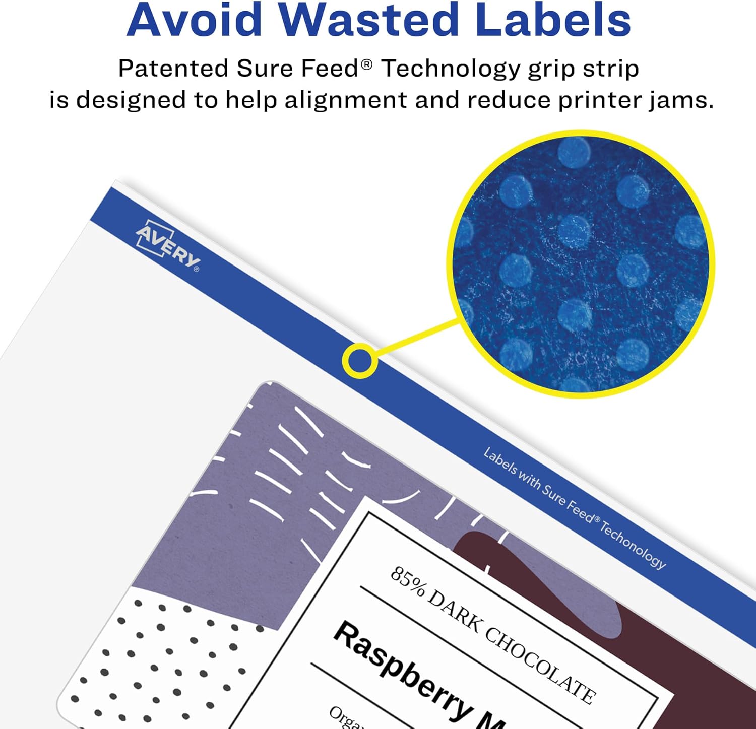 Avery Glossy Clear Rectangle Labels, Sure Feed Technology, 2.5" x 4", Print-to-the-Edge, Laser/Inkjet Printable