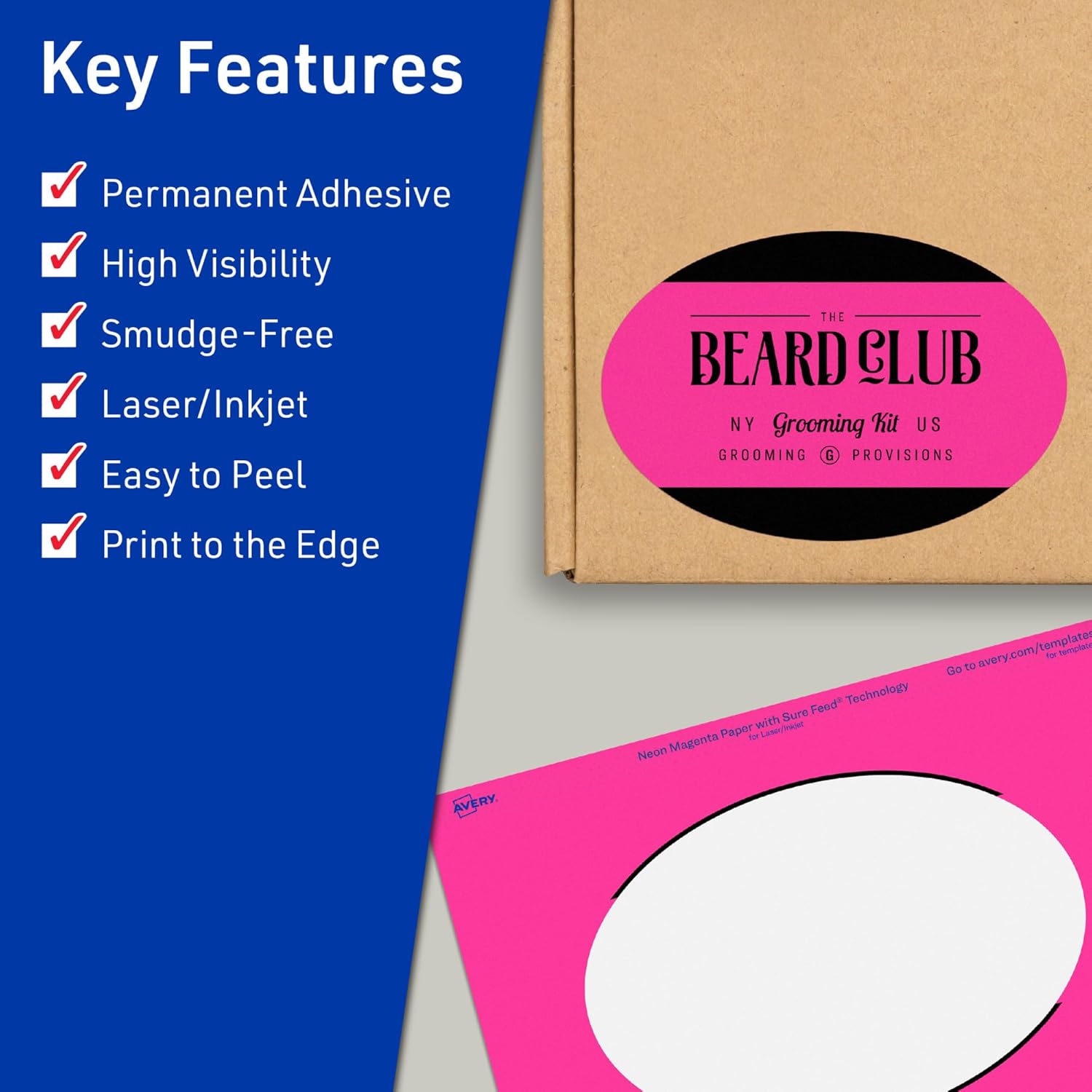 Avery Printable Oval Labels - Sure Feed Print-to-the-Edge