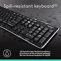 Logitech K270 Wireless Keyboard for Windows, 2.4 GHz Wireless, Full-Size, Number Pad, 8 Multimedia Keys, 2-Year Battery Life, Compatible with PC, Laptop, Black Black 1 Pack Keyboard