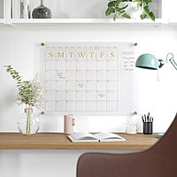 Martha Stewart Grayson Acrylic Wall Calendar and Notes Board with Dry Erase Marker