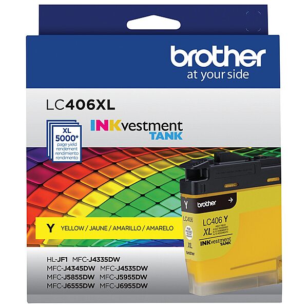 Brother LC406XL INKvestment Yellow High-Yield Ink Tank, LC406XLY