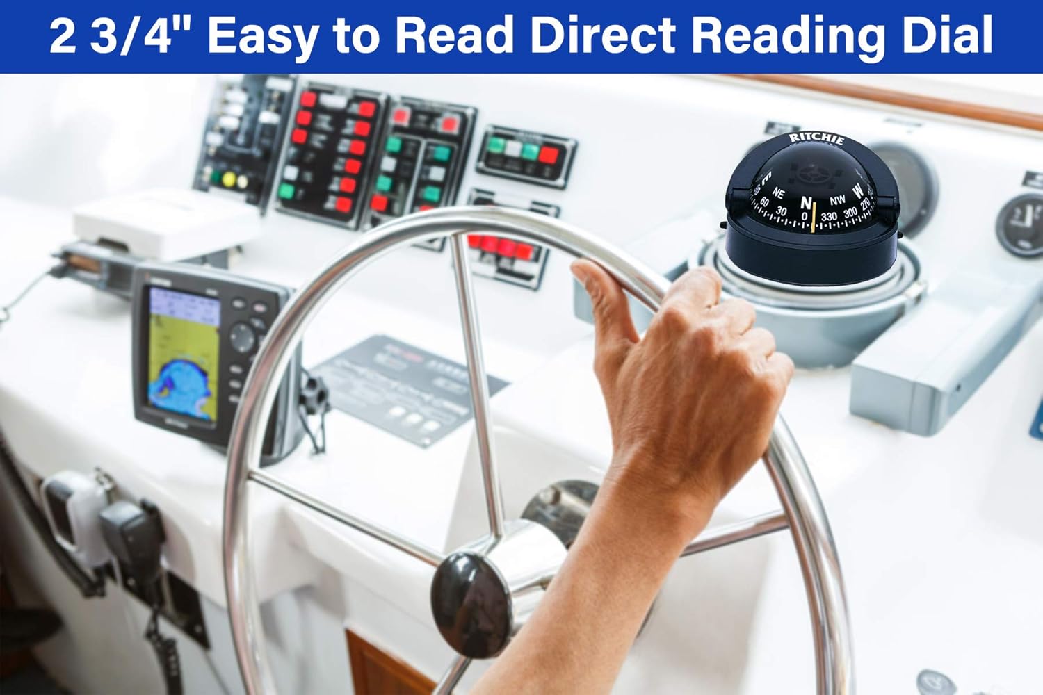 S-53 Ritchie Navigation Explorer Compass 2 3/4-Inch Dial with Surface Mount, Black