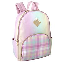 Emma & Chloe Pastel Waterproof Vinyl Backpack for Traveling and Commuting (Ombre Stripes)