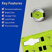 Avery Printable Wraparound Band Labels, Sure Feed Technology, 1.5" x 3.5", Bright Green, Cigar Band Labels