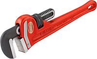RIDGID 31305 Model E-110 9.5" Offset Hex Jaw Pipe Wrench, Red, Made in The USA & 31015 Heavy-Duty Straight Pipe Wrench