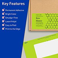 Avery Printable Rectangle Labels, Sure Feed Technology, 3" x 6", Bright Green Labels, Print-to-The-Edge, Laser/Inkjet Printable, 30 Total, Great for Shipping and Product Merchandising 30 labels