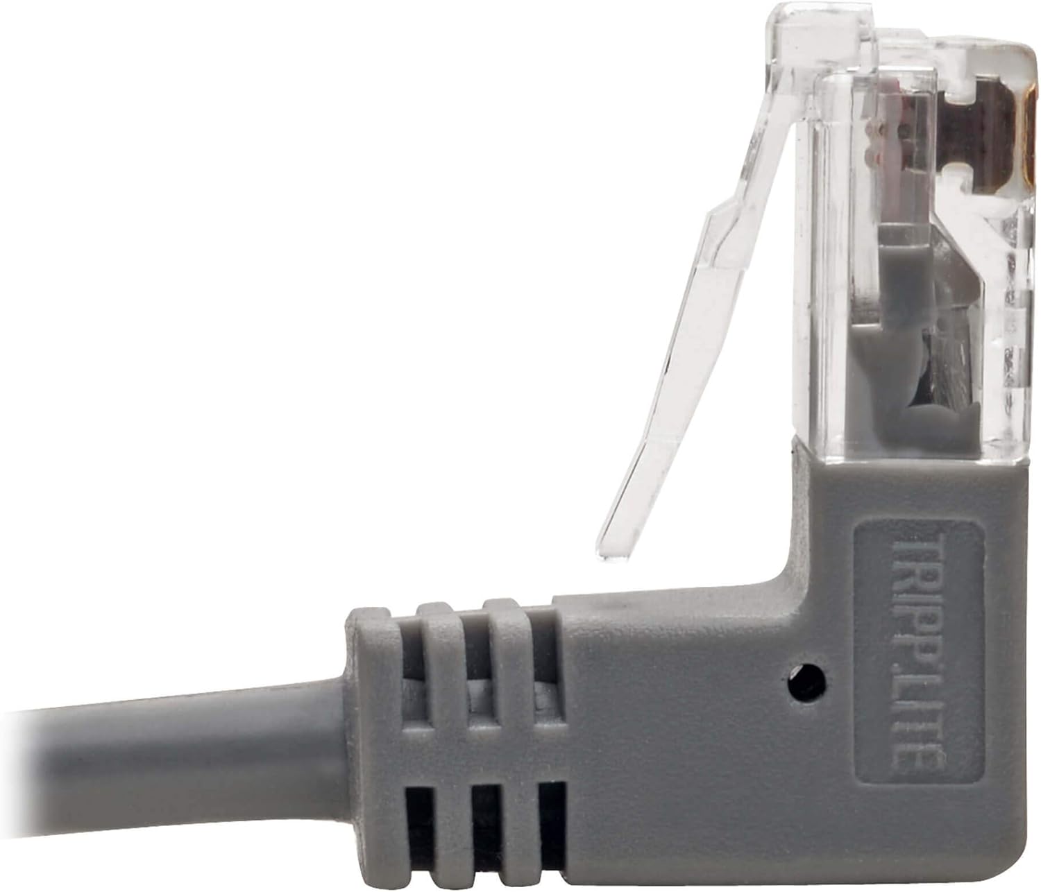TRIPP LITE Cat6 Gigabit Patch Cable Snagless Right-Angle Utp Slim, 1', Gray (N201-SR1-GY)