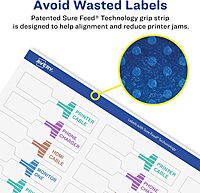 Avery Glossy Clear Barbell Labels, Sure Feed Technology, 0.5" x 2.5"