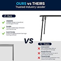 Flash Furniture Madelyn 33.5" Square Folding Multipurpose Card Table with Padded Vinyl Top