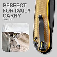 CIVIVI Elementum II Pocket Folding Knife 2.96in Blade Button Lock Deep-Carry Clip