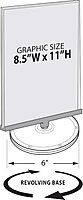 Azar Displays Revolving Sign Holder Acrylic Vertical Two Sided Revolving Acrylic Sign Holder: 8.5 in. W x 11 in.H, 2-Pack