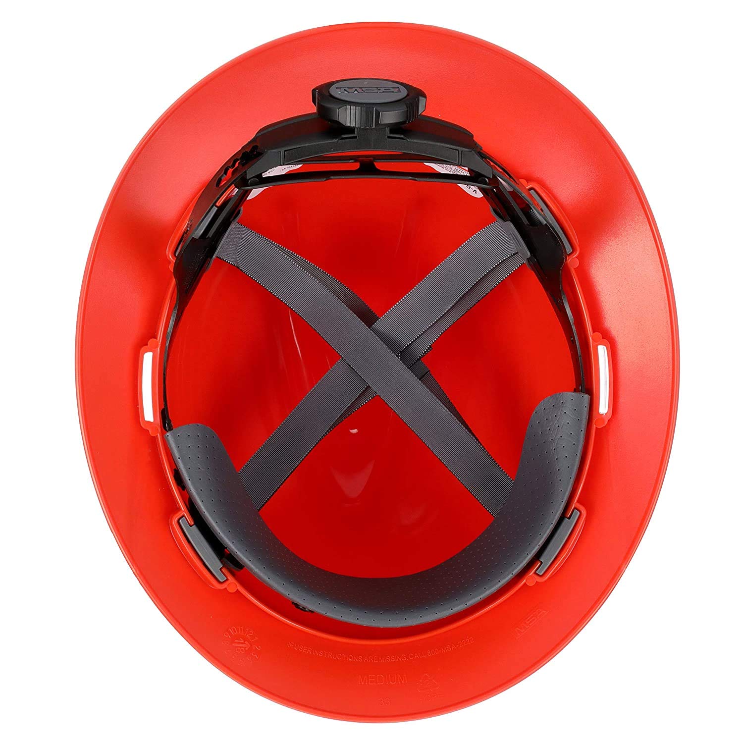 MSA 496075 V-Gard Full-Brim Hard Hat With Fas-Trac III Ratchet Suspension | Polyethylene Shell, Superior Impact Protection