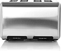 MegaChef 4-Slice Stainless Steel Toaster, Silver