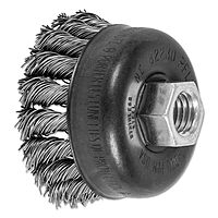 PFERD Single Row Power Knot Cup Wire Brush with External Nut and Standard Twist (Threaded Hole 5/8-11)