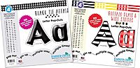 Barker Creek Letter Pop-Out Set of 2, 4" Stripes & Solids, Mixed-Design, 255 Upper and Lowercase Letters, Numbers & Punctuation Marks in Each of 2 Designs, 510 Characters Total (4141)