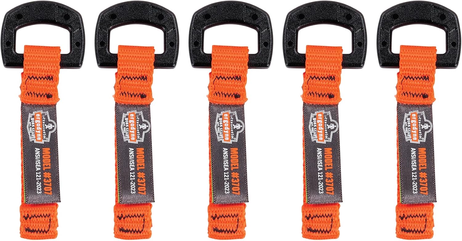 Ergodyne Squids 3707 Tool Tethering Attachment for Hand Tools, Non Conductive D-Ring, 2lbs Weight Rating, 6-Pack