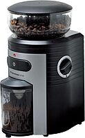 Espressione Professional Conical Burr Coffee Grinder, 8.5-Oz Hopper, 15-Level, Black/Silver
