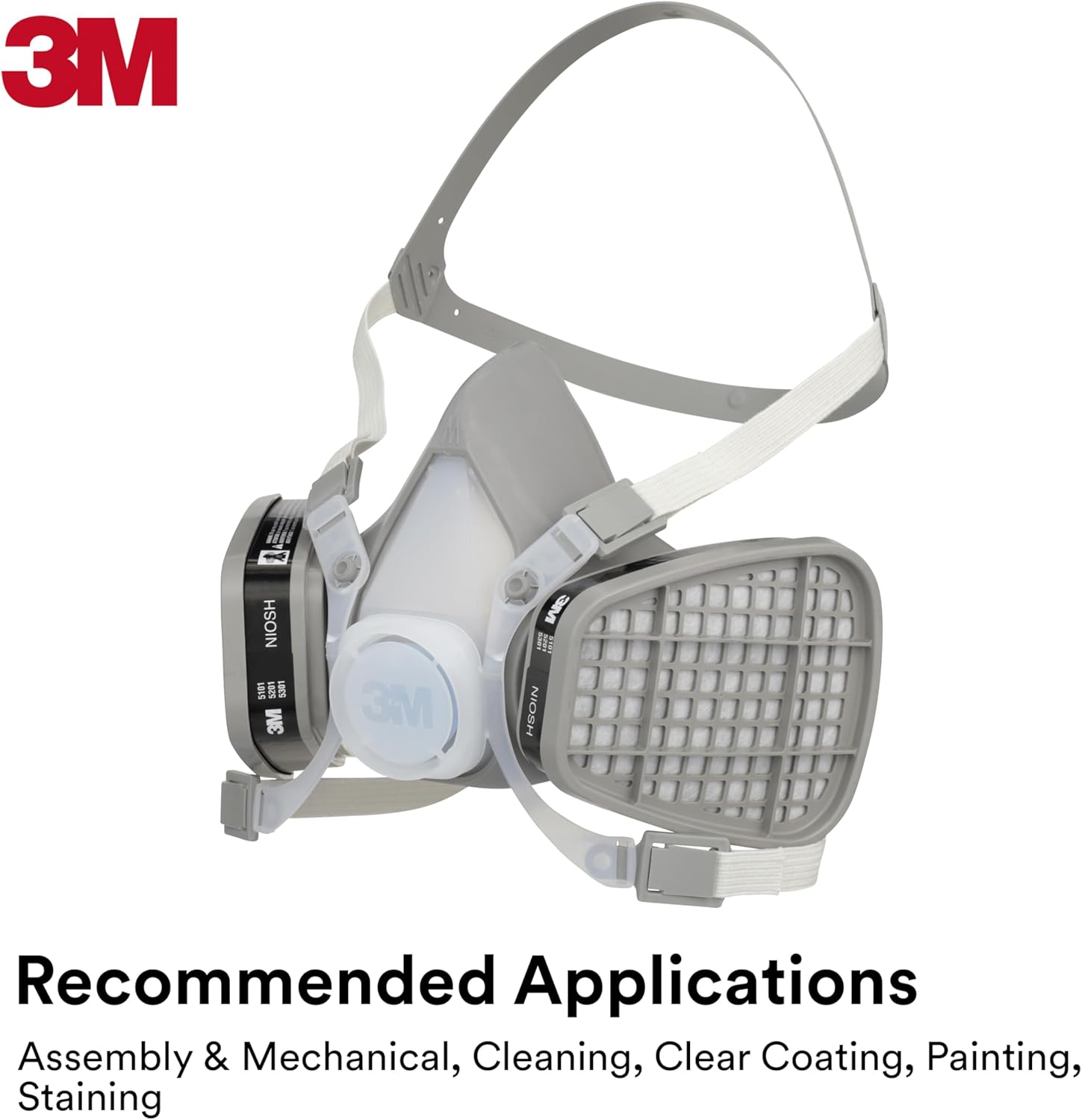 3M Half Facepiece Disposable Respirator, Organic Vapor, NIOSH Approved, Lightweight, Pre-assembled