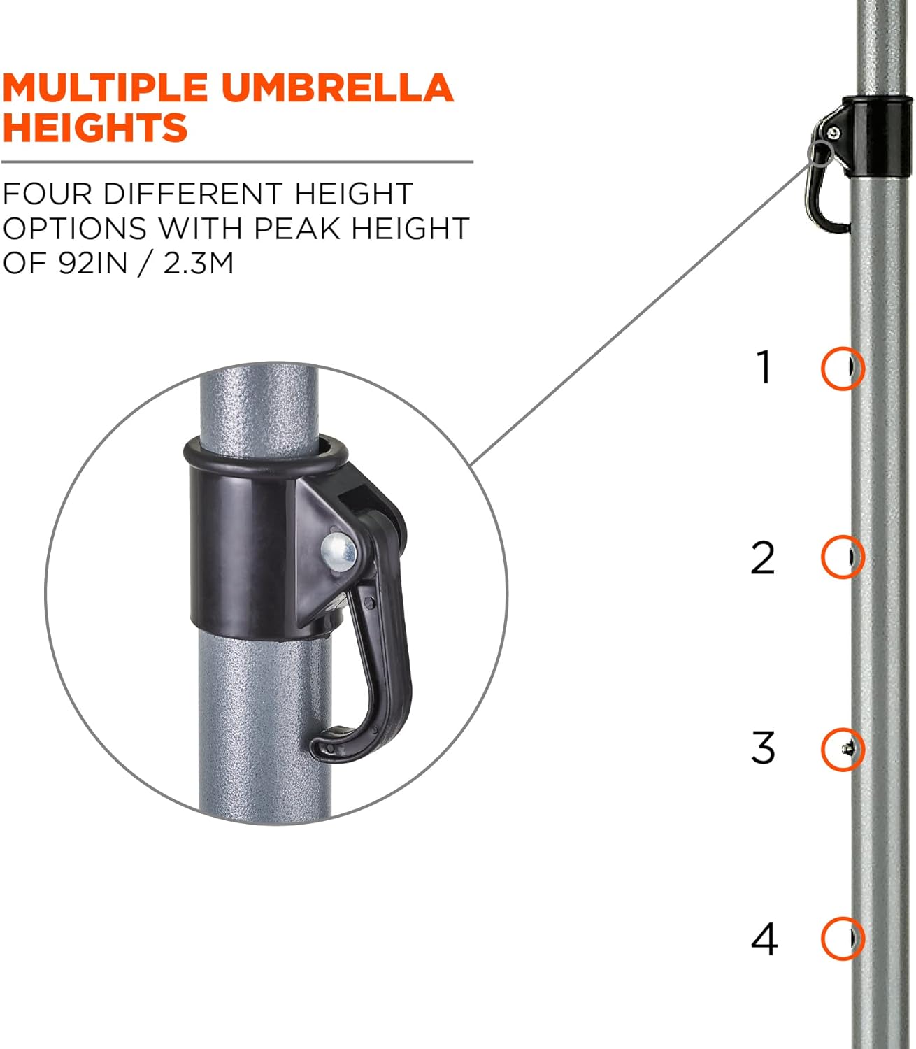 Ergodyne SHAX 6199 Lightweight Work Umbrella with Stand, Portable Sun Shade, Lime 7.5ft