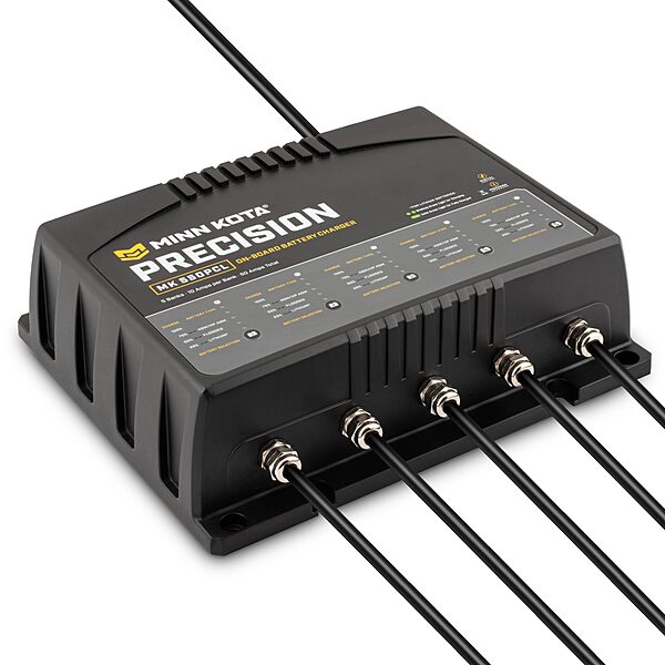Minn Kota Precision MK-550PCL On-Board Battery Charger with 5 Charging Banks, 10 Amps per Bank