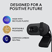 Logitech Brio 105 Full HD 1080p Business Webcam with Auto-Light Balance, USB-A, Privacy Shutter, Easy Set-Up, Compatible with Windows, macOS, ChromeOS