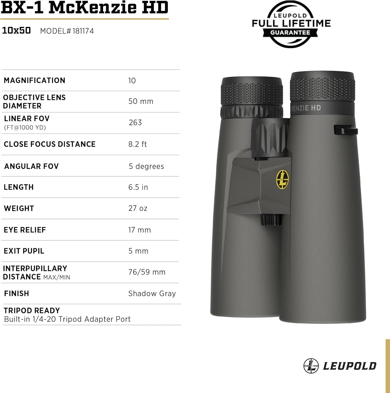 Leupold BX-1 McKenzie HD Binoculars