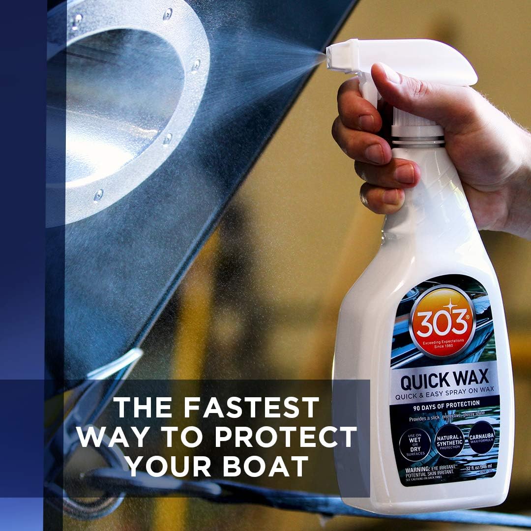 303 Marine Quick Wax - Quick & Easy - 90 Days Of Protection - Provides a Slick, Protective