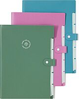 U Brands U-Eco 6 Pocket Poly Expandable Folder, Set of 3, Assorted Brights, Snap Button Closure, Letter Size (6592U01-12)