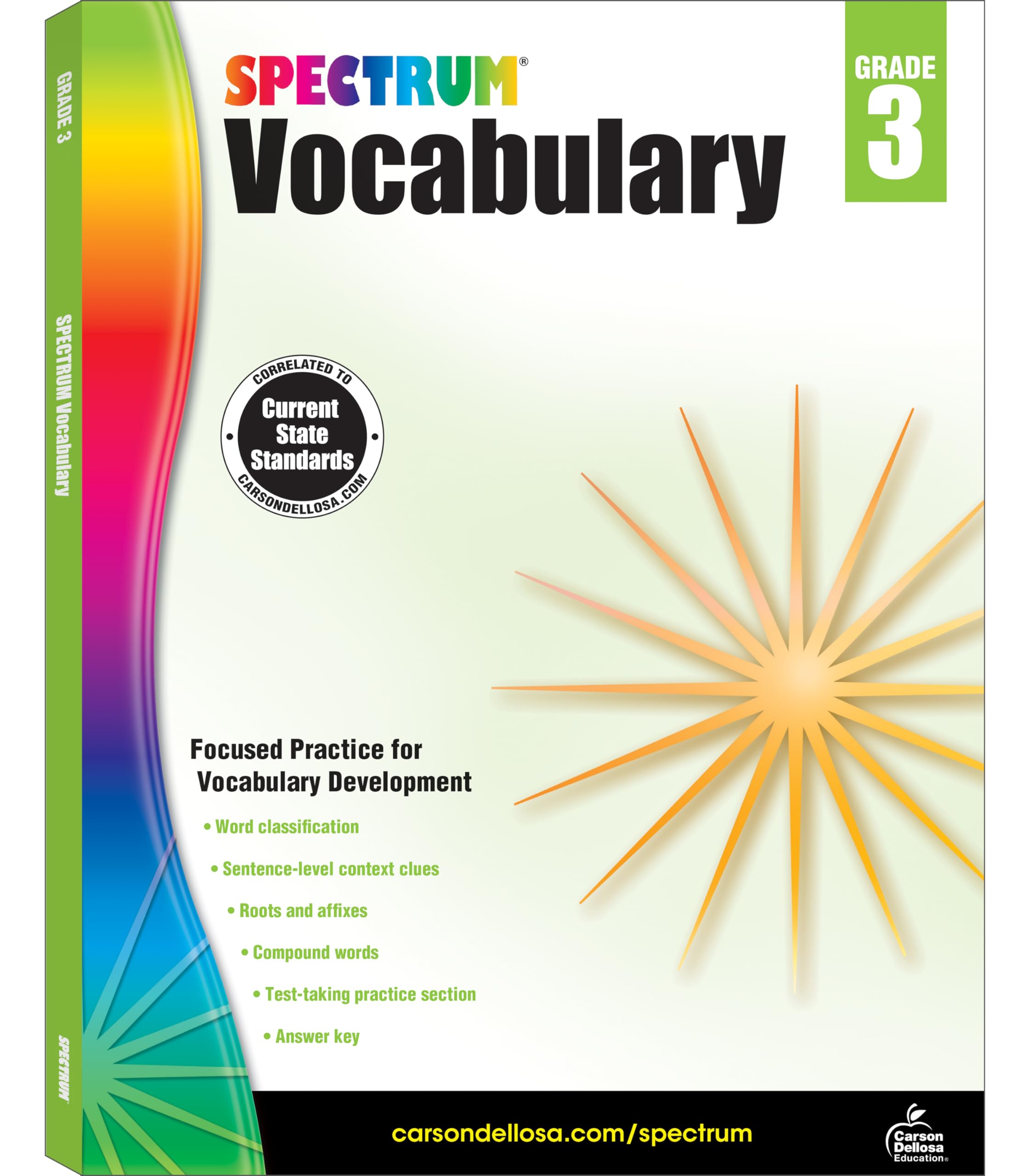Spectrum 3rd Grade Vocabulary Workbooks, Ages 8 to 9, Grade 3 Vocabulary Workbook, Word Classification, Roots